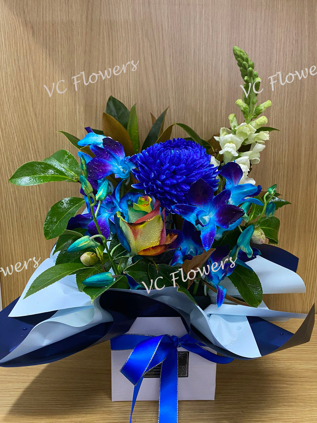 Blue Colour Flower Box #2 – VCFLOWERSANDGIFTWARE